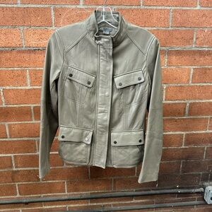 Women’s Grey Vince Leather Utility Jacket